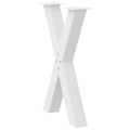vidaXL Nohy k jedálenskému stolu v tvare X, 2 ks, biele, 50 x (72-73) cm, oceľové
