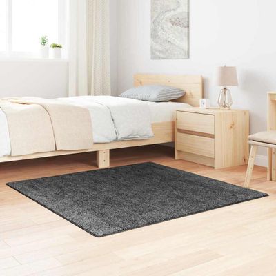 vidaXL Protišmykový Shaggy Koberec Tmavosivá 120 x 120 cm PP