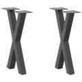 vidaXL Nohy konferenčného stolíka v tvare X, 2 ks, antracitové, 38 x (42-43) cm, oceľ