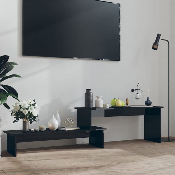 vidaXL TV skrinka, lesklá čierna 180x30x43 cm, kompozitné drevo