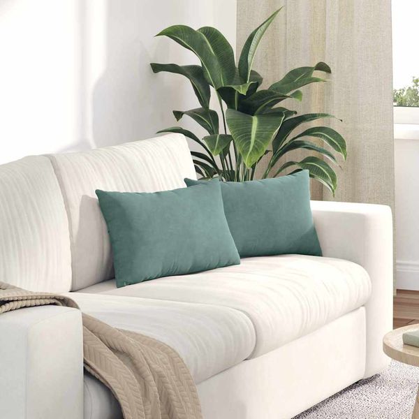 vidaXL Vankúše na pohovku 2 pcs Morská zelená 50 x 30 cm