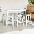 vidaXL Záhradný bar set 6 ks Biela HDPE