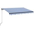 vidaXL Ručne zaťahovacia markíza s LED 350x250 cm modrá a biela