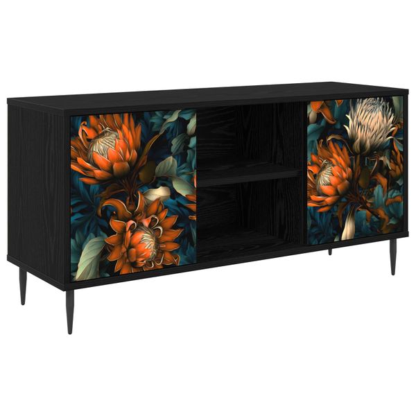 vidaXL TV skrinka LOCHEM 102 x 33 x 51 cm Čierny dub Kompozitné drevo
