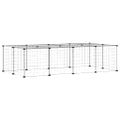 vidaXL 20-panelová klietka pre domáce zvieratá čierna 140x70x35 cm oceľ