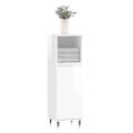 vidaXL Skrinka do kúpeľne lesklá biela 30x30x100 cm kompozitné drevo