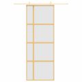 vidaXL Posuvné dvere zlaté 76x205 cm matné ESG sklo a hliník