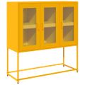 vidaXL Komoda horčicovožltá 100,5x39x107 cm oceľ valcovaná za studena