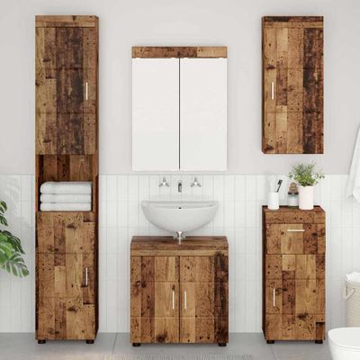 vidaXL Sada kúpeľňového nábytku TULUM 5 pcs Staré drevo