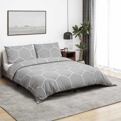 vidaXL Súprava obliečok na paplón sivá 240x220 cm bavlna