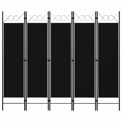vidaXL Paraván s 5 panelmi, čierny 200x180 cm