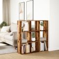 vidaXL Rozdeľovacia knižnica staré drevo 102x29x103,5 cm kompoz.drevo