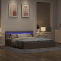 vidaXL Hydraulický posteľný rám+úložný priestor, LED, látka 160x200 cm