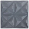 vidaXL Nástenné panely 48 ks 50 x 50 cm Origami Šedý XPS Pena