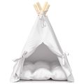 vidaXL Psí teepee s vankúšom Biela 40 x 40 x 50 cm Polyester
