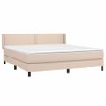 vidaXL Boxspring posteľ s matracom kapučínová 180x200 cm umelá koža