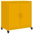 vidaXL Komoda horčicovožltá 68x39x72 cm oceľ