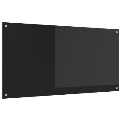 vidaXL Kuchynský obklad Čierna 120 x 60 cm tvrdené sklo