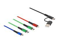 USB nabíjací kábel 4 v 1 USB Type-A+U
