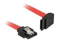 Kábel SATA - Serial ATA 150/300/600 - SATA (M) do SATA (M) - 50 cm - vybavený západkou, ľavý uhlový konektor - červená