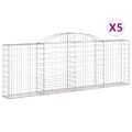 vidaXL Oblúkové gabiónové koše 5 ks 300x30x100/120cm pozinkov. železo
