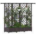 vidaXL Vyvýšený záhon s mriežkou a strechou Hnedá 164 x 40 x 121 cm PP