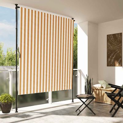 vidaXL Vonkajšia roleta oranžovo-biela 200x270 cm látka a oceľ
