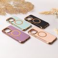 Kruhové Glam Mag puzdro pre iPhone 14 Pro 6,1" fialové