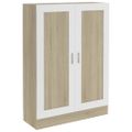 vidaXL Knižnica, biela a dub sonoma 82,5x30,5x115 cm, kompozitné drevo