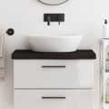 vidaXL Kúpeľňová doska tmavohnedá 80x30x(2-6) cm ošetrený masív