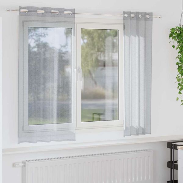vidaXL Voile záclona 2 pcs Tmavo šedá 175 x 140 cm Polyester