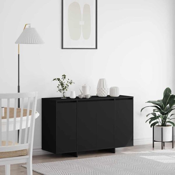 vidaXL Servírovacia skriňa Čierna 120 x 41 x 75 cm Kompozitné drevo