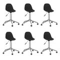 3086068 vidaXL Swivel Dining Chairs 6 pcs Black Fabric (3x333471)