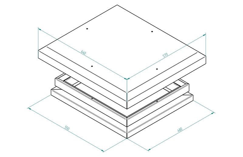 Kryt ventilačnej jednotky IP5X, montáž na redukciu RAL7035