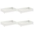 vidaXL Obrubník trávnika 4 ks 100 x 60 x 20 cm Oceľ Biela