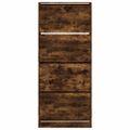 vidaXL Botník so 4 výklopnými zásuvkami dymový dub 80x34x187,5 cm