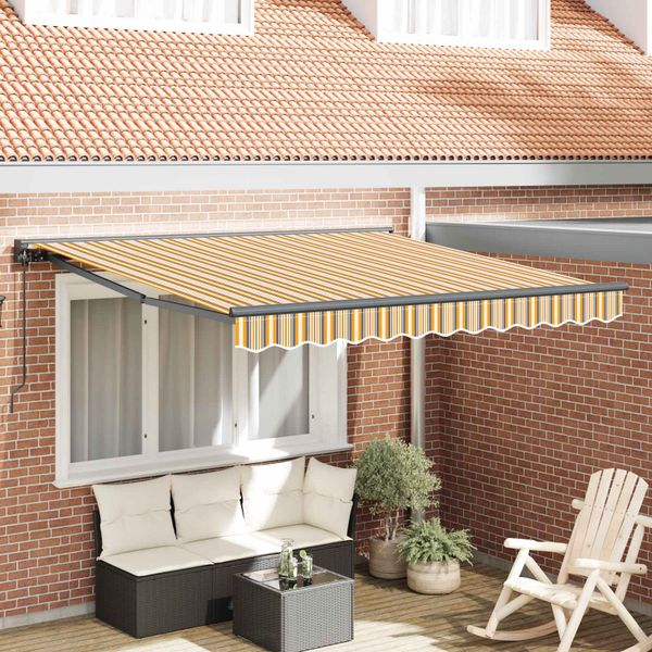 vidaXL Rám markízy Žltá a Šedá 300 x 250 cm Polyester s PU povrchom