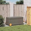 vidaXL Záhradný úložný box s kolieskami sivý 190 l polyratan
