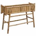 vidaXL Záhradný kvetináč s držiakom Prírodná 100 x 38 x 74 cm Bambus