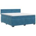 vidaXL Posteľ boxspring s matracom Tmavomodrá 140 x 190 cm Zamat