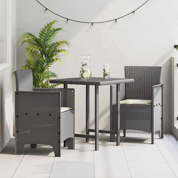 vidaXL Záhradná stolička 2 pcs Svetlosivá 53 x 49 x 85 cm Polypropylén