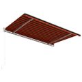vidaXL Automatická zaťahovacia markíza 450x300 cm oranžová a hnedá