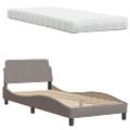 vidaXL Posteľ s matracom Hanko sivohnedá 90x200 cm látka