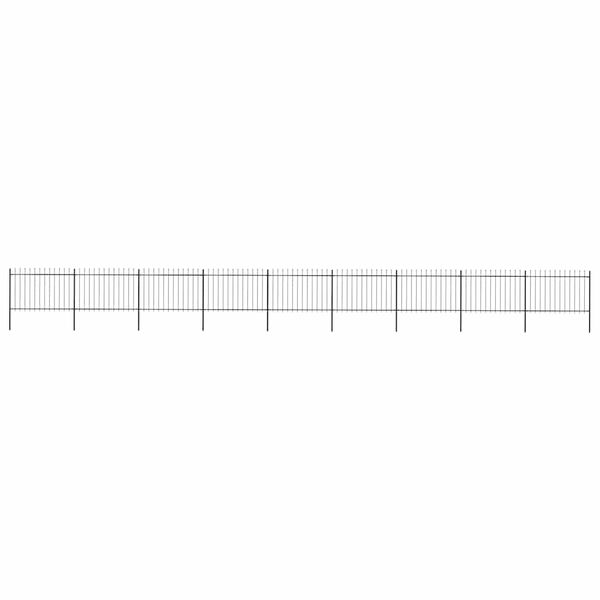 vidaXL Záhradný plot s vrchnou časťou z ocele 1603,5x120 cm čierny