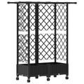 vidaXL Vyvýšený záhon s mriežkou a strechou Čierna 124 x 40 x 127 cm