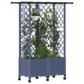 vidaXL Vyvýšený záhon s mriežkou a strechou Sivá 124 x 40 x 142 cm PP
