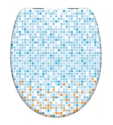 Schütte MOSAIK BLAU-ORANGE | Duroplast, Soft Close