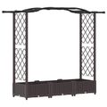 vidaXL Vyvýšený záhon s mriežkou a strechou Hnedá 169 x 40 x 123 cm PP