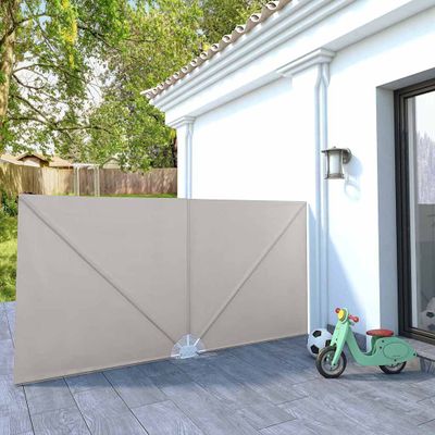 vidaXL Skladacia bočná markíza na terasu, krémová 300x150 cm