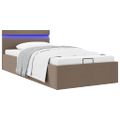 vidaXL Hydraulický posteľný rám+úložný priestor, LED, látka 100x200 cm
